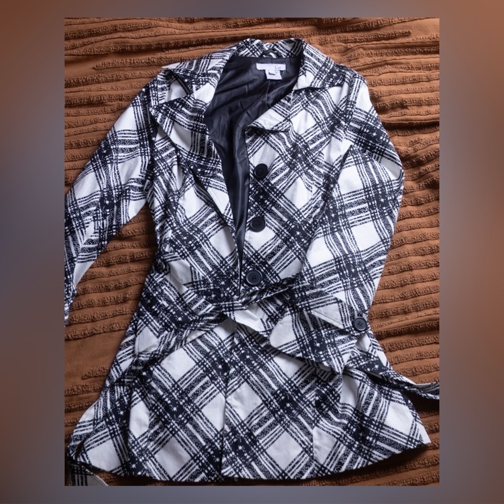 Monochrome Geometric Rain Jacket